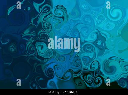 Astratto turchese blu marmo liquido vorticoso texture sfondo o carta da parati Foto Stock