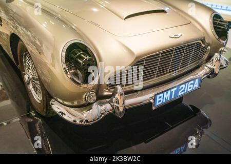Londra Regno Unito. 26 settembre 2022. NESSUN TEMPO PER MORIRE (2021) NESSUN TEMPO PER MORIRE ASTON MARTIN REPLICA DB5, vettura STUNT Christies preview di sessanta anni di James Bond. Credit: amer Ghazzal/Alamy Live News. Foto Stock
