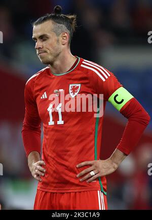 Cardiff, Regno Unito. 25th Set, 2022. Gareth Bale del Galles durante la partita della UEFA Nations League al Cardiff City Stadium di Cardiff. Il credito dell'immagine dovrebbe essere: Darren Staples/Sportimage Credit: Sportimage/Alamy Live News Foto Stock