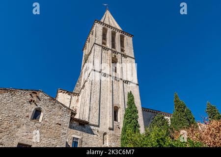 Il campanile della chiesa di San fortunato, Todi, Perugia, Italia Foto Stock