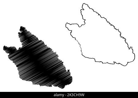 Isola di Sveti Grgur (Repubblica di Croazia, Mare Adriatico) illustrazione vettoriale mappa, schizza mappa Sveti Grgur Illustrazione Vettoriale