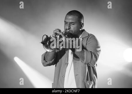 Ibrahim Maalouf si esibisce al Montreux Jazz Festival, il 14 luglio 2022, a Montreux, in Svizzera. Foto di Loona/ABACAPRESS.COM Foto Stock