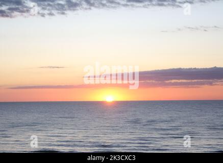 Tramonto sul Mare del Nord sull'isola di Sylt Foto Stock