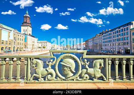 Città di Goteborg canale architettura vista, Vastra Gotaland Contea di Svezia Foto Stock