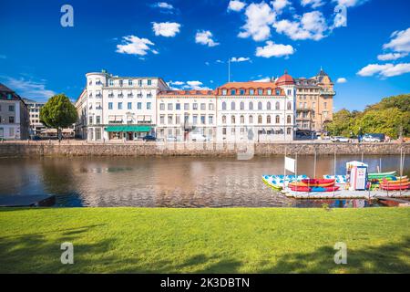 Città di Goteborg canale architettura vista, Vastra Gotaland Contea di Svezia Foto Stock