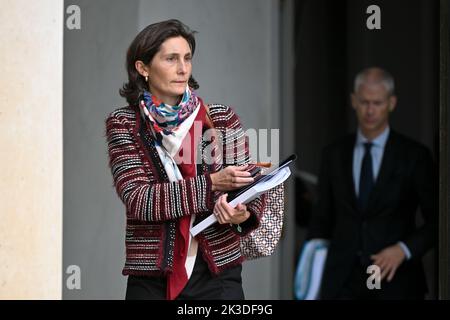 Consiglio dei ministri. Amelie OUDEA-CASTERA, Ministro dello Sport e dei Giochi Olimpici e Paralimpici. L'Elysee Palace di Parigi, Francia, il 26 settembre 2022. (Foto di Lionel Urman/Sipa USA). Foto Stock