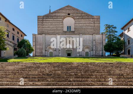 Facciata della chiesa di San fortunato, Todi, Perugia, Italia Foto Stock