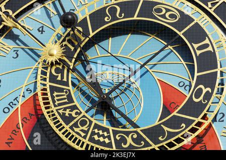 Serie fotografica di Praga: Dettaglio dell'orologio astronomico di Praga Foto Stock