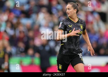 Leicester, Regno Unito. 25th Set, 2022. Leicester, Inghilterra, 25th 2022 settembre: Anna Patten (15 Aston Villa) durante la partita della Barclays fa Womens Super League tra Leicester City e Aston Villa al King Power Stadium di Leicester, Inghilterra. (James Holyoak/SPP) Credit: SPP Sport Press Photo. /Alamy Live News Foto Stock