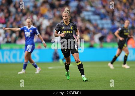 Leicester, Regno Unito. 25th Set, 2022. Leicester, Inghilterra, 25th 2022 settembre: Rachel Daly (8 Aston Villa) durante la partita della Super League delle donne fa di Barclays tra Leicester City e Aston Villa al King Power Stadium di Leicester, Inghilterra. (James Holyoak/SPP) Credit: SPP Sport Press Photo. /Alamy Live News Foto Stock