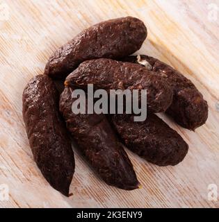 Morcilla di salsiccia di sangue Foto Stock