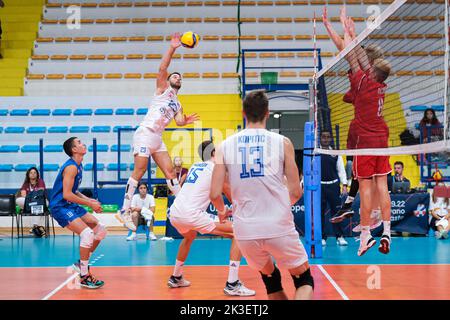 Montesilvano, Italia. 22nd Set, 2022. In azione durante il CEV U20 Volley European Championship 2022 a Montesilvano (Foto di Elena Vizzoca/Pacific Press/Sipa USA) Credit: Sipa USA/Alamy Live News Foto Stock