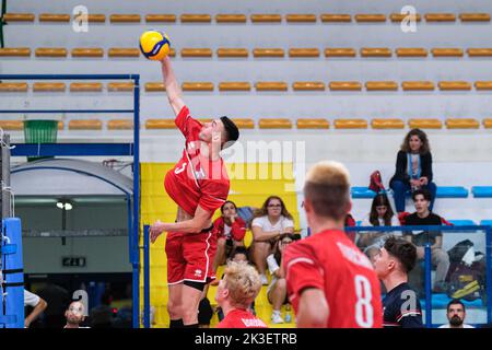 Montesilvano, Italia. 22nd Set, 2022. In azione durante il CEV U20 Volley European Championship 2022 a Montesilvano (Foto di Elena Vizzoca/Pacific Press/Sipa USA) Credit: Sipa USA/Alamy Live News Foto Stock