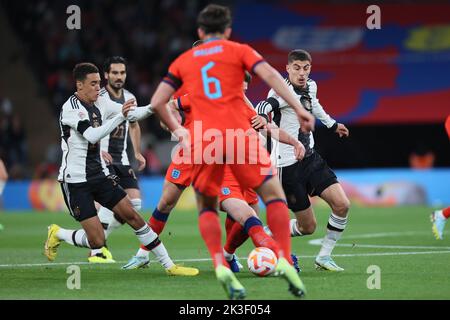 Kai Havertz della Germania batte durante la partita della UEFA Nations League tra Inghilterra e Germania allo Stadio di Wembley, Londra, lunedì 26th settembre 2022. (Credit: Pat Scaasi | MI News) Credit: MI News & Sport /Alamy Live News Foto Stock