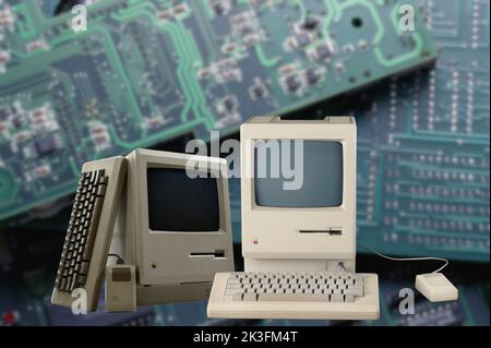 Il Macintosh 128K (il primo Mac), è un personal computer commercializzato da Apple computer da gennaio 1984 a ottobre 1985. Foto Stock