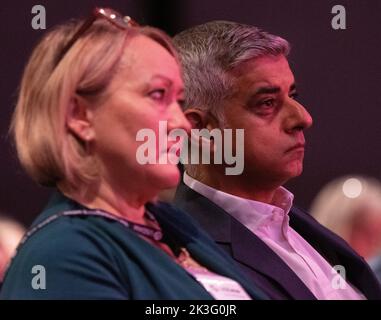 Liverpool, Regno Unito, 26/09/2022, Sadiq Khan Mayor di Londra alla conferenza del lavoro a Liverpool. Liverpool Kings Dock. Liverpool, Regno Unito. Immagine: gary Roberts/worldwidefeatures.com Foto Stock