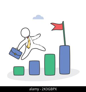 Illustrazione del vettore di carriera. Concetto di crescita, business, carriera, successo Illustrazione Vettoriale