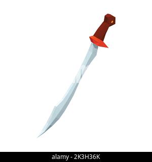 Spada di gioco di Cartoon, spade in stile piatto, spada di Cartoon per un gioco su sfondo bianco, illustrazione vettoriale Illustrazione Vettoriale