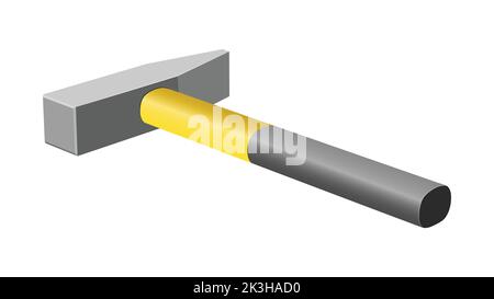 hammer isolato su sfondo bianco, illustrazione del vettore hammer Illustrazione Vettoriale