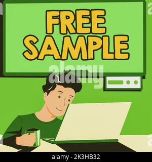 Ispirazione che mostra il campione gratuito di segno. Panoramica aziendale parte dei prodotti forniti ai consumatori nei centri commerciali Foto Stock