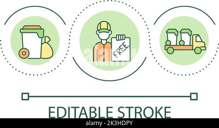 Icona del concetto di ciclo Free Garbage Container Illustrazione Vettoriale