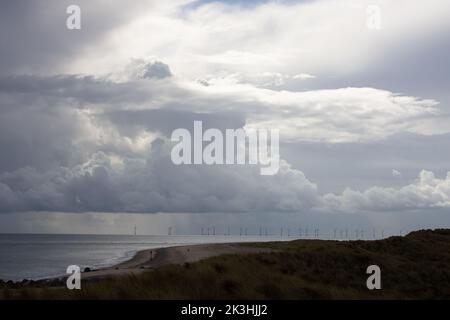 Turbine eoliche Norfolk GB Settembre 2022 Foto Stock