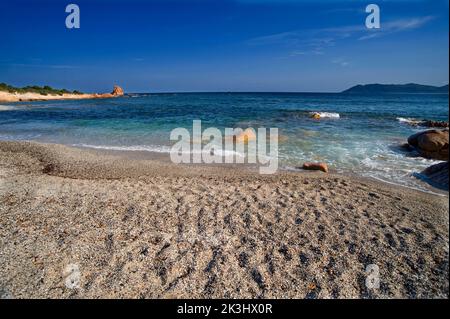 Spiaggia di Quirra, Villaputzu, Provincia di Cagliari, Sardegna, Italia Foto Stock