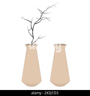 Bel vaso, vasi moderni in ceramica isolati su sfondo bianco Illustrazione Vettoriale