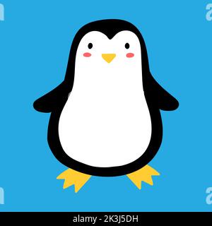 Pinguino cartone animato. Stampa per bambini. Illustrazione vettoriale. Illustrazione Vettoriale