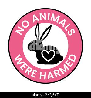 Nessun animale è stato danneggiato Illustrazione isolata su uno sfondo bianco Illustrazione Vettoriale