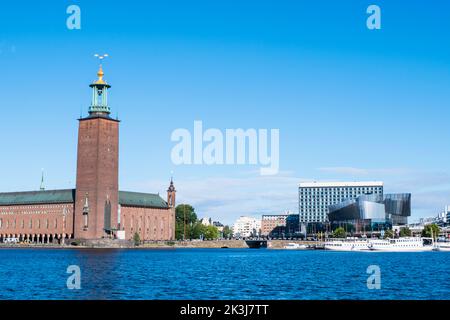 Klara Mälarstrand e il Municipio, Stoccolma, Svezia Foto Stock