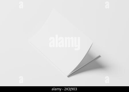 A4 A5 Brochure della rivista 3D rendering bianco Mockup Foto Stock