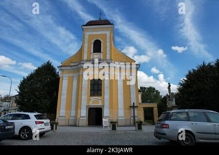 Chropyne, repubblica Ceca - Castello rinascimentale Chropyne, regione Morava, repubblica Ceca, Europa, panorama aereo Foto Stock