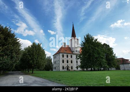 Chropyne, repubblica Ceca - Castello rinascimentale Chropyne, regione Morava, repubblica Ceca, Europa, panorama aereo Foto Stock