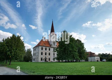 Chropyne, repubblica Ceca - Castello rinascimentale Chropyne, regione Morava, repubblica Ceca, Europa, panorama aereo Foto Stock