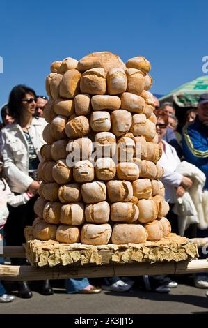 Pane tipico, Sagra delle Arance, Sagra delle arance, Muravera, Provincia di Cagliari, Sardegna, Italia Foto Stock