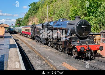 Il Forester di Sherwood alla stazione di Bewdley sulla ferrovia di Severn Valley, Bewdley, Worcestershire Foto Stock