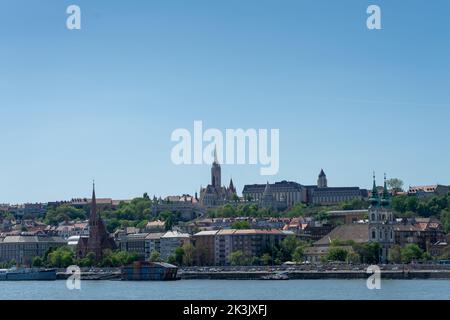 Vista di Budapest dal fiume Foto Stock