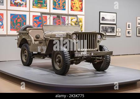 BILBAO, SPAGNA-10 SETTEMBRE 2022: 1945 Willys MB (AKA Ford GPW Truck, 1⁄4 tonnellate, 4 x 4, Command Reconnaissance) Foto Stock