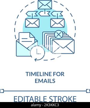 Timeline per le e-mail icona del concetto turchese Illustrazione Vettoriale