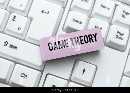 Scrittura visualizzazione testo Game Theory. Parola scritta su ramo di matematica che si occupa di analisi di strategie Foto Stock