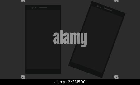 Schermo del telefono realistico mockup. Display del telefono isolato. Un mockup realistico per il telefono. Moderno design della finestra del browser. Mockup vettoriale. Illustrazione Vettoriale