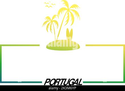 Illustrazione vettoriale, composizione scritta. Isola di Madeira in Portogallo. Calligrafia, logo scritto a mano. Illustrazione Vettoriale