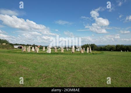 Stonehenge Holasovice, Holašovické stonehenge, Burgstätte der Holasitzer Foto Stock