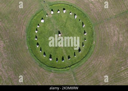 Stonehenge Holasovice, Holašovické stonehenge, Burgstätte der Holasitzer Foto Stock