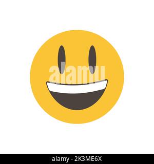 Faccia sorridente con grandi occhi. Emoticon giallo divertente. Emoji. Isolato 3D. Vector Emoji. Per app Illustrazione Vettoriale