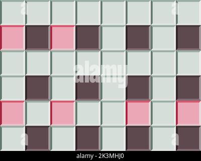 Astratto geometrico colorato vintage luminoso ceramica piccole piastrelle quadrate parete senza cuciture concetto pixel mezzitoni con effetto mosaico sfondo Foto Stock