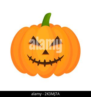 Carattere di zucca di Halloween. Vacanza autunno illustrazione. Illustrazione vettoriale isolata su bianco. Illustrazione Vettoriale