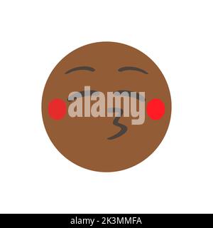 Baciare gli occhi sorridenti. Divertente emoticon giallo. Sorridente disegno di carattere emoticon. 3D emoticon per il web. Vettore Emoticon. Per interfaccia Illustrazione Vettoriale