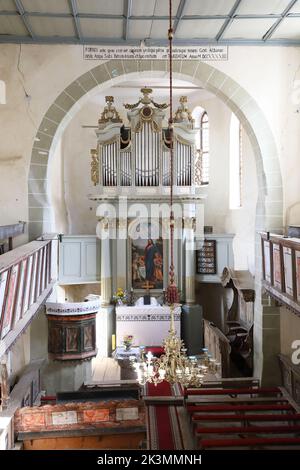 Storica Cittadella di Viscri e chiesa fortificata in Transilvania, Romania Foto Stock